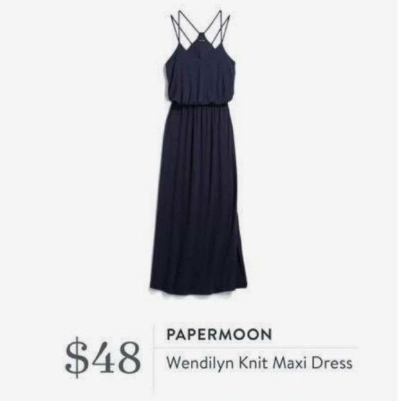 Papermoon | Dresses | Papermoon Navy Wendilyn Knit Maxi Dress | Poshmark